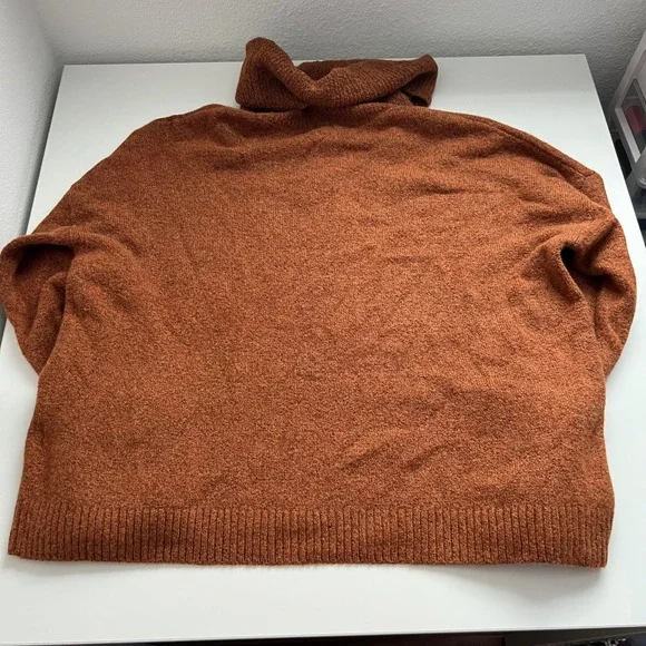 Chelsea 28 Womens Orange Heather Cowl Neck Long Sleeve Pullover Sweater - Picture 3 of 8